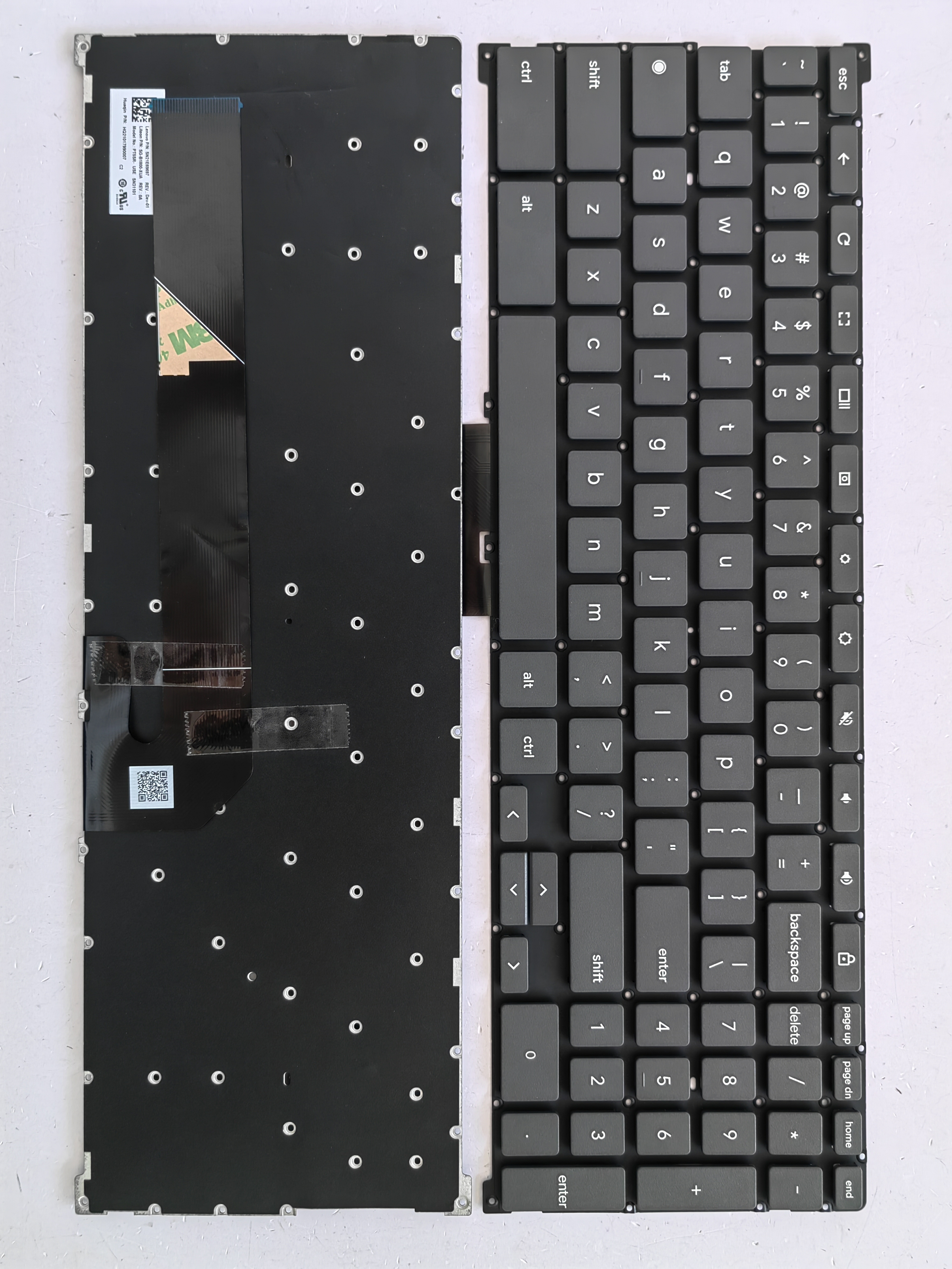 Picture of New Replacement Laptop Keyboard For LENOVO Chrome 15IJL7 FLEX 3 Chrome 15ijl7 Google version with lock Grey US Layout
